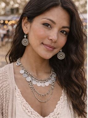 Intricate Silver Dangle Earrings